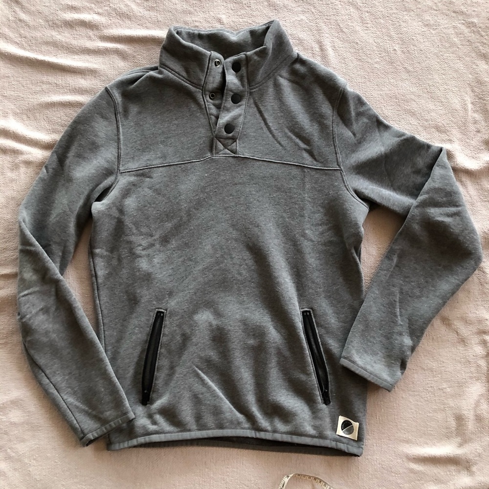 Hollister Gray Button-up Pullover